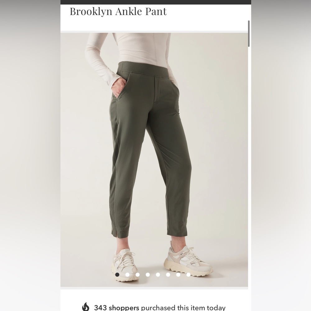 Athleta Brooklyn Ankle pant in mountain olive (size 0)